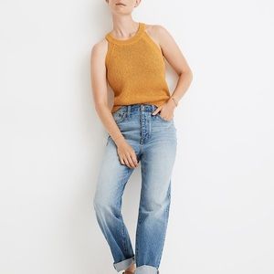 Madewell Mustard Yellow Cutaway Sweater Tank
